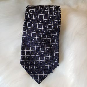 Lord & Taylor Blue Yellow Dot Neck Tie